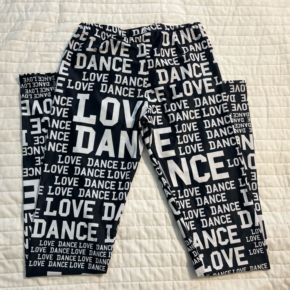 I Love Dance leggings- adult small- NWOT